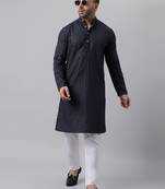 Navy mirror  embroidered kurta  pyjama set