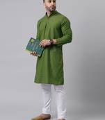 Mehandi green mirror  embroidered kurta  pyjama set