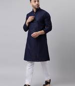 Navy mirror  embroidered kurta  pyjama set