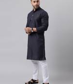 Navy mirror  embroidered kurta  pyjama set