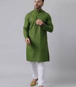 Mehandi green mirror  embroidered kurta  pyjama set