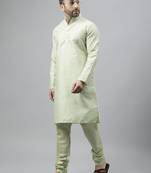 Light green fancy jacquard match  kurta churidar set