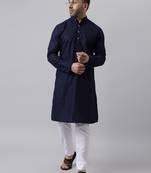 Navy mirror  embroidered kurta  pyjama set