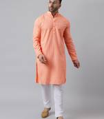 Peach mirror  embroidered kurta  pyjama set