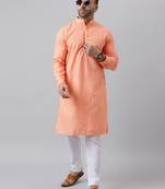 Peach mirror  embroidered kurta  pyjama set