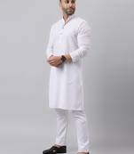 White mirror  embroidered kurta  pyjama set