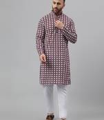 Pink rayon viscose embroidered  kurta pyjama set