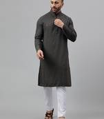 Grey rayon viscose embroidered  kurta pyjama set