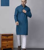 Green rayon viscose embroidered kurta pyjama set
