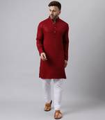 Cherry rayon embroidered kurta pyjama set