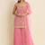 Pink faux georgette embroidered sequins work readymade salwar kameez