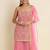 Pink faux georgette embroidered sequins work readymade salwar kameez