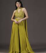 Mustard yellow Sharara set