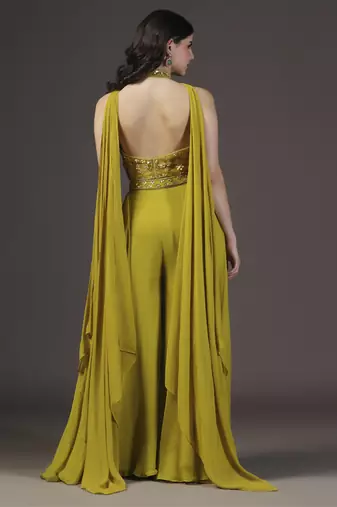 Mustard yellow Sharara set