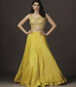 Yellow Genda-Phool Haldi Silk Embroidered Lehenga Sets Of 3