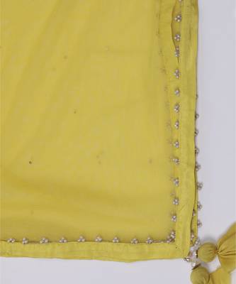 Yellow Genda-Phool Haldi Silk Embroidered Lehenga Sets Of 3 2