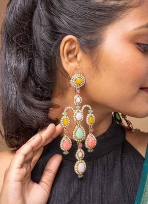 Multicolor chandelier earrings 4