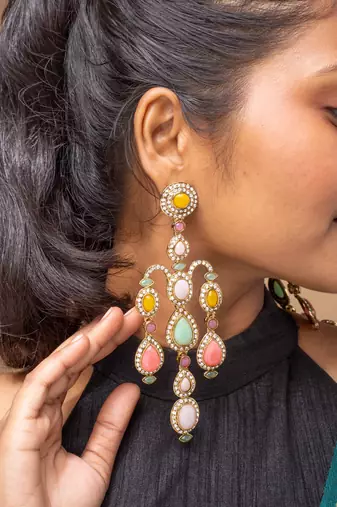 Multicolor chandelier earrings