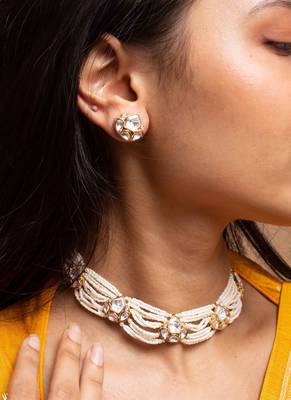 Regal radiance kundan pearl choker set 4
