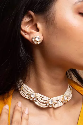 Regal radiance kundan pearl choker set