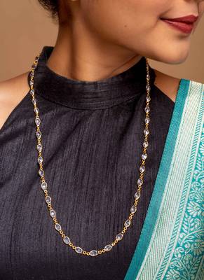 Art deco gold-tone glass necklace 4