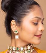 Multicolor american diamond choker set