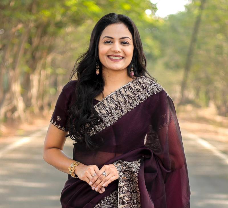 Wine Color Burbury Silk blend Saree