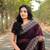 Wine Color Burbury Silk blend Saree