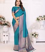 Rama soft litchi art banarasi silk saree