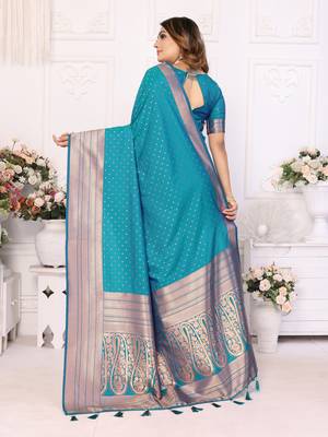 Rama soft litchi art banarasi silk saree 2