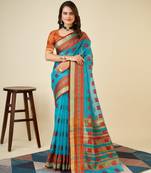 Rama cotton silk jacquard fancy saree