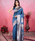 Morpinch art banarasi silk fashion saree