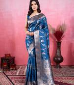 Morpinch art banarasi silk fashion saree