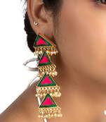 Pine petal long triangular dangler earrings