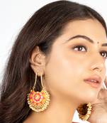 Sunflower mustard yellow silk thread embroidered chaandbaalis