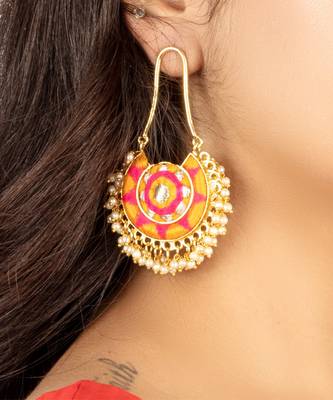 Sunflower mustard yellow silk thread embroidered chaandbaalis 2