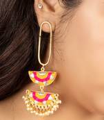 Honey glow mustard yellow dangler earrings