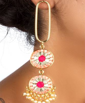 Peach petal cascade danglers 2
