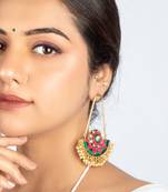 Green ivy chaand baali earrings