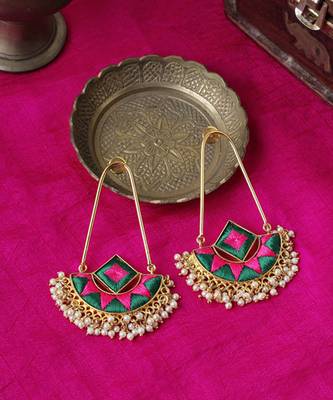 Green ivy chaand baali earrings 2