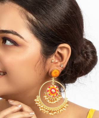 Fiesta flare embroidered jhumkas 1