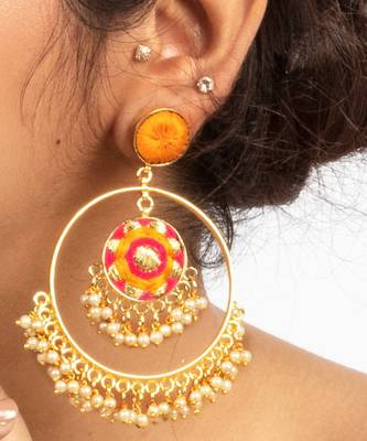 Fiesta flare embroidered jhumkas 2