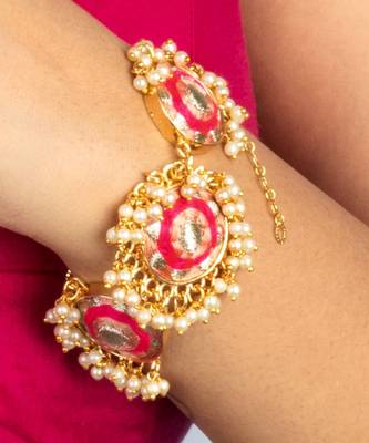 Aurora peach embroidery necklace set 4