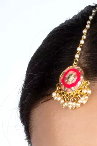 Olive blossom dark green circular mehendi necklace set