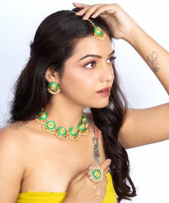Zest bloom lime green & yellow ring 2
