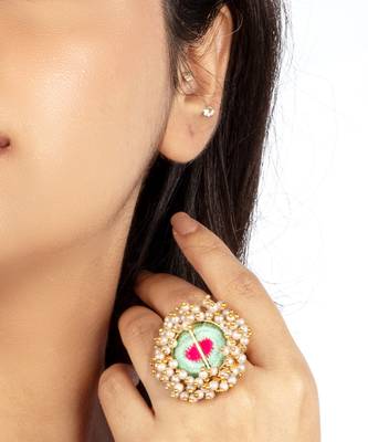 Blush ice embroidered ring 1
