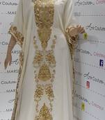 white Moroccan Dubai Kaftans Farasha Abaya Dress  Fancy Long Gowns