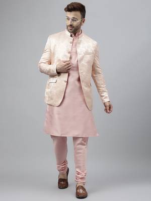 Pink polyester jacquard blazer 2