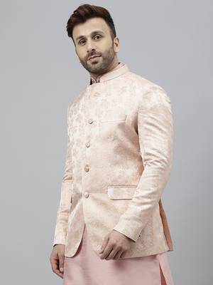 Pink polyester jacquard blazer 3