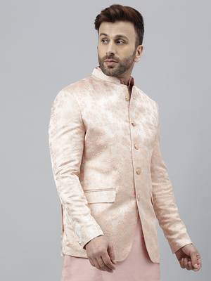 Pink polyester jacquard blazer 4